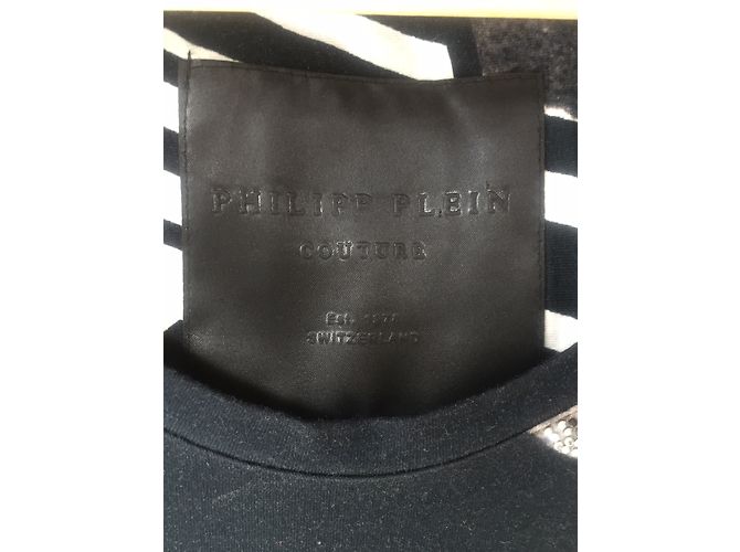 Vestido Philipp Plein de algodón negro con estampado de cebra - vista 3