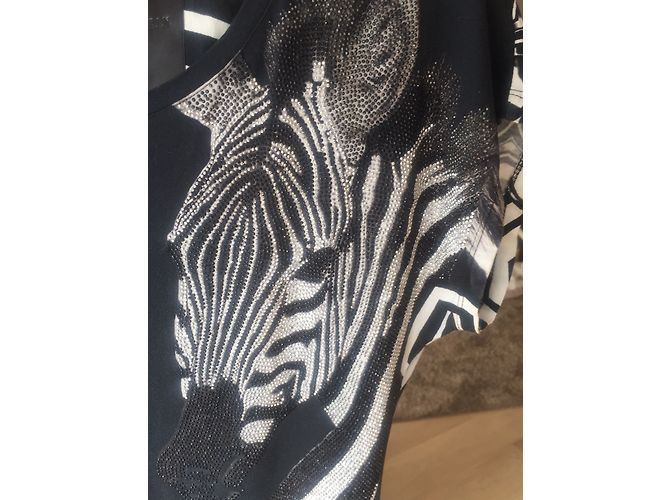 Vestido Philipp Plein de algodón negro con estampado de cebra - vista 4