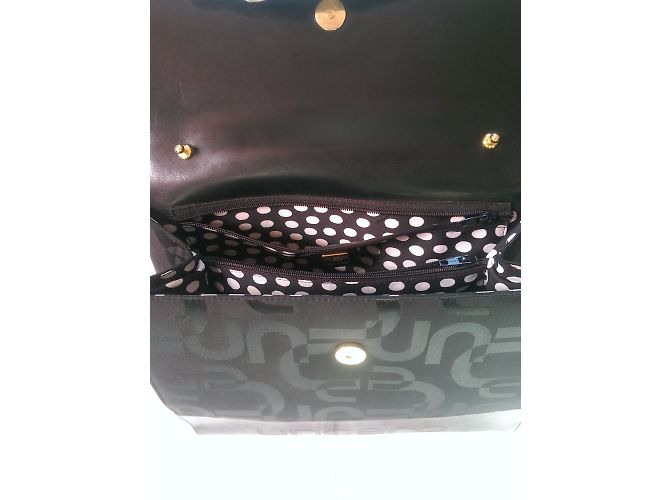Borsa a mano Emanuel Ungaro nera in pelle e tela Nero - vista 12