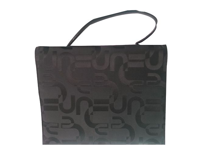 Borsa a mano Emanuel Ungaro nera in pelle e tela Nero - vista 2