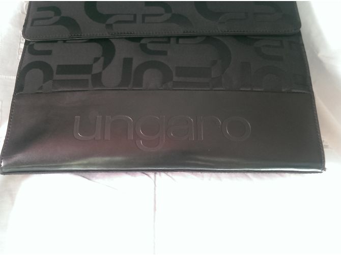 Borsa a mano Emanuel Ungaro nera in pelle e tela Nero - vista 5