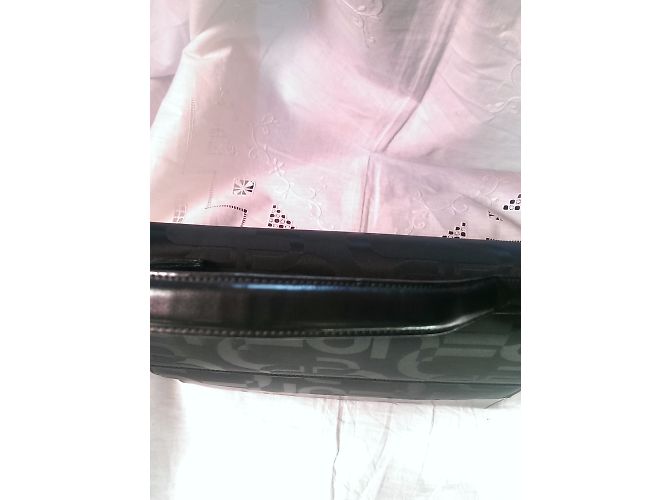 Borsa a mano Emanuel Ungaro nera in pelle e tela Nero - vista 7