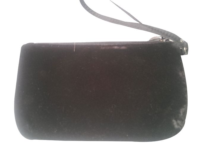 Pochette Giorgio Armani in velluto nero - vista 2