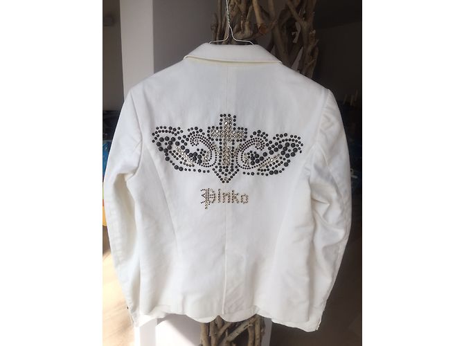 Pinko Embroidered Cotton Jacket Eggshell - view 3