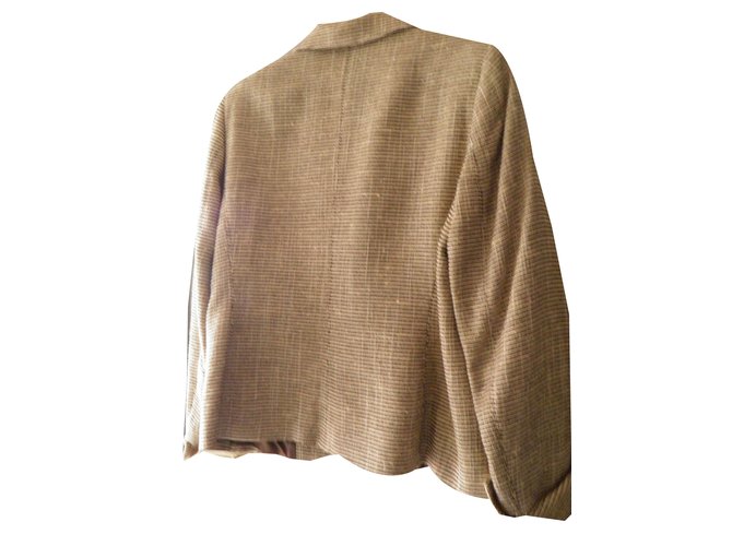 Max Mara Giacca di lino marrone e beige - vista 2
