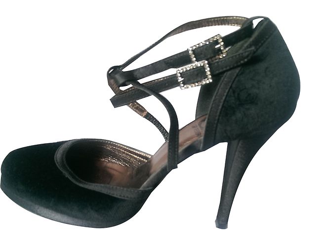 Décolleté Gianfranco Ferré in Velluto e Raso Nero 37IT - vista 2