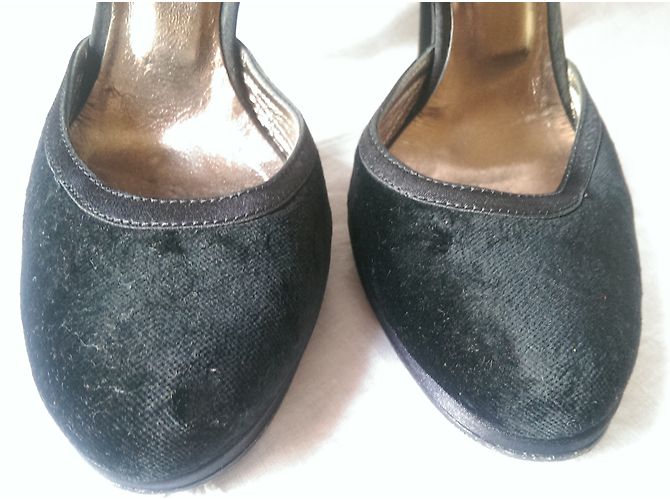 Décolleté Gianfranco Ferré in Velluto e Raso Nero 37IT - vista 6