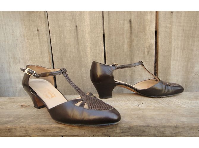 Sandali Salvatore Ferragamo Salomé in pelle marrone - vista 4