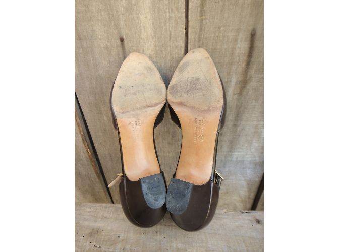 Sandali Salvatore Ferragamo Salomé in pelle marrone - vista 6