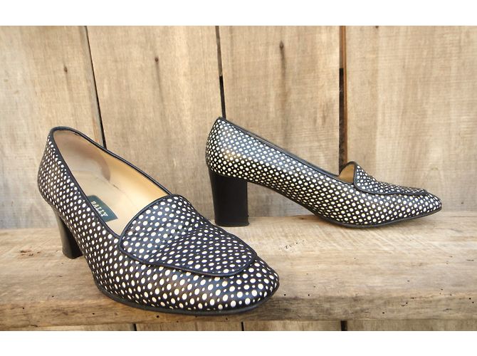Mocassini Bally Parfait in pelle nero e bianco Taglia 40 - vista 5