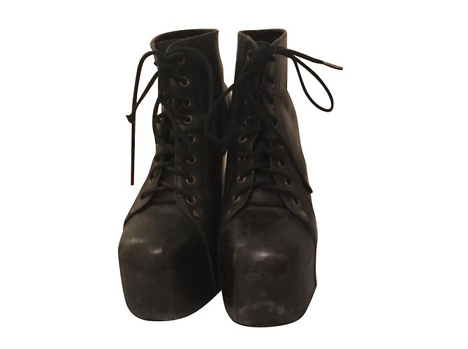 Botines Jeffrey Campbell Lita de piel negra Negro - vista 2