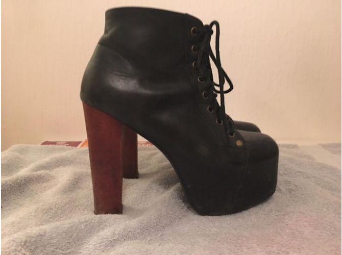 Botines Jeffrey Campbell Lita de piel negra Negro - vista 3