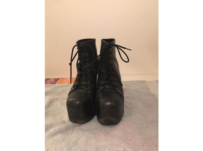 Botines Jeffrey Campbell Lita de piel negra Negro - vista 6