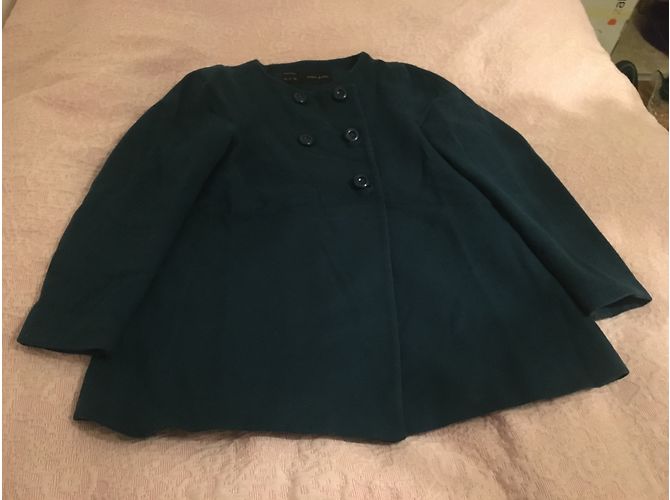 Abrigo Zara de lana azul L - vista 5