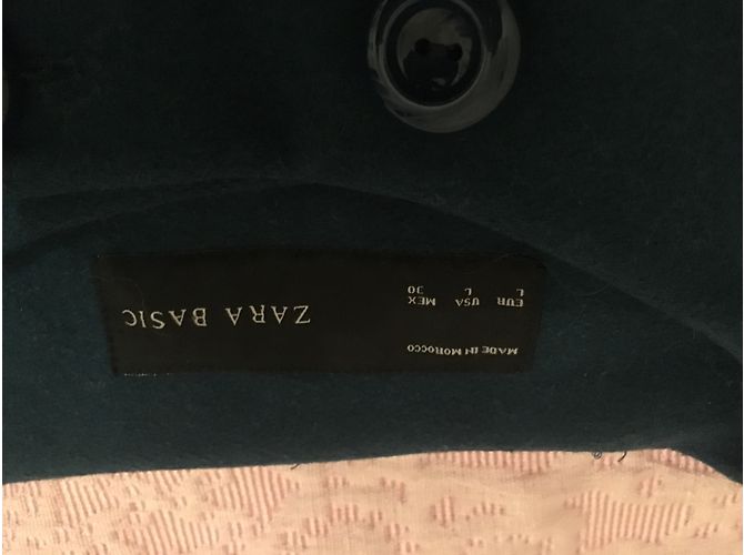Abrigo Zara de lana azul L - vista 6