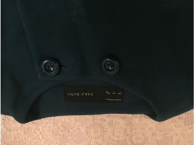 Abrigo Zara de lana azul L - vista 7