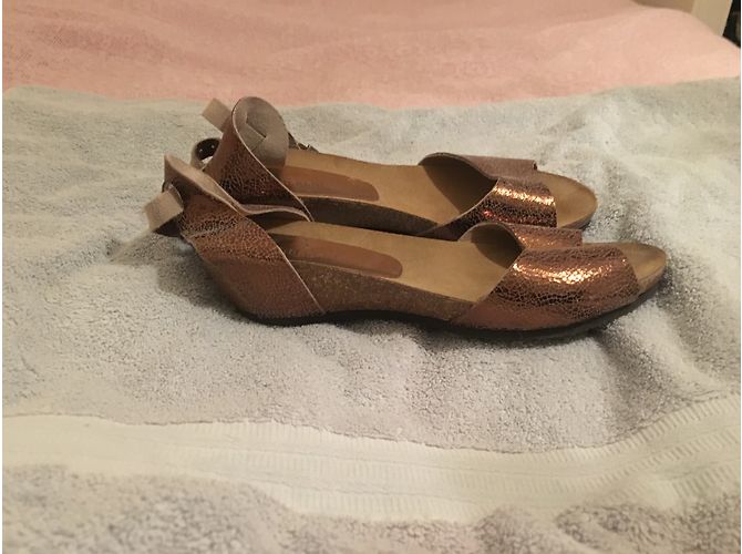 Autre Marque Sandali con zeppa Bagatt pelle metallizzata 38 Metallico - vista 3
