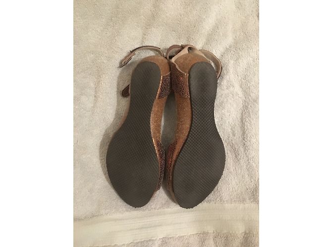 Autre Marque Sandali con zeppa Bagatt pelle metallizzata 38 Metallico - vista 5