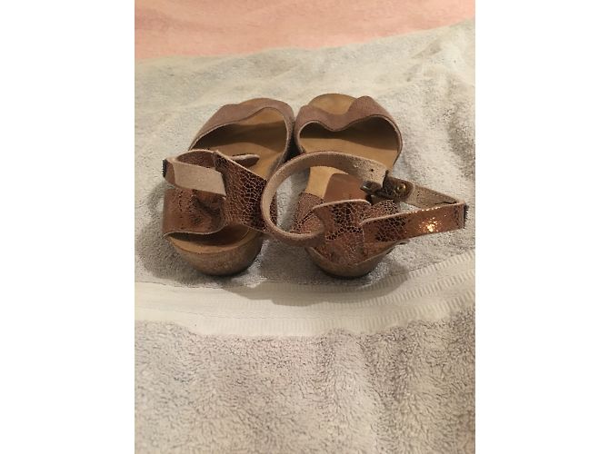 Autre Marque Sandali con zeppa Bagatt pelle metallizzata 38 Metallico - vista 6