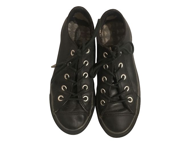 Sneaker Converse basse in pelle nera Nero - vista 2