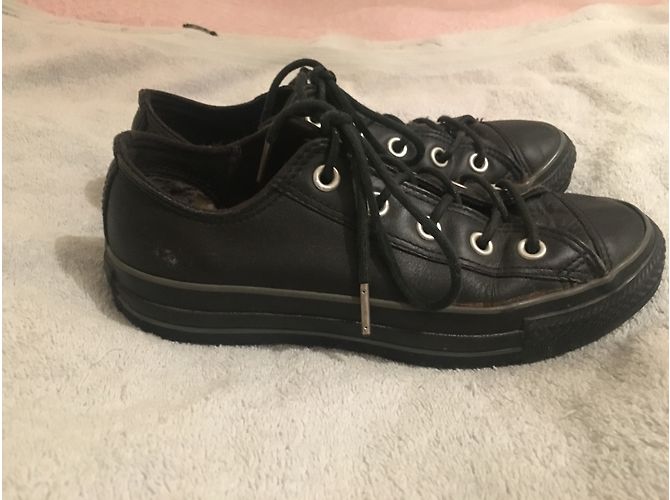 Sneaker Converse basse in pelle nera Nero - vista 3