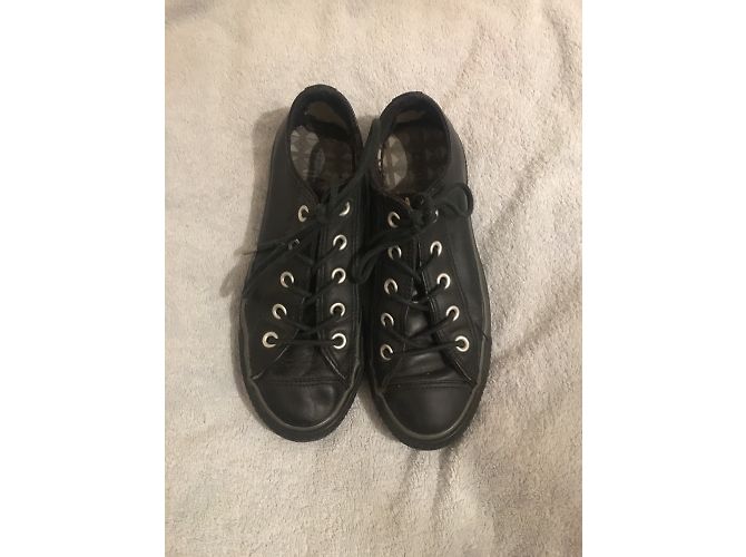 Sneaker Converse basse in pelle nera Nero - vista 5