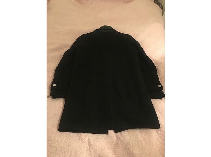 Abrigo Zara de lana y cuero negro - vista 6