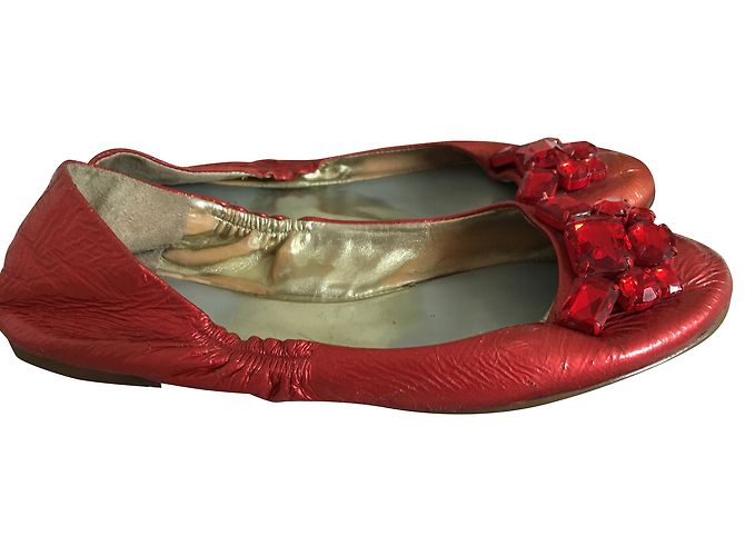 Bailarinas Guess de charol rojo con pedrería Roja - vista 2