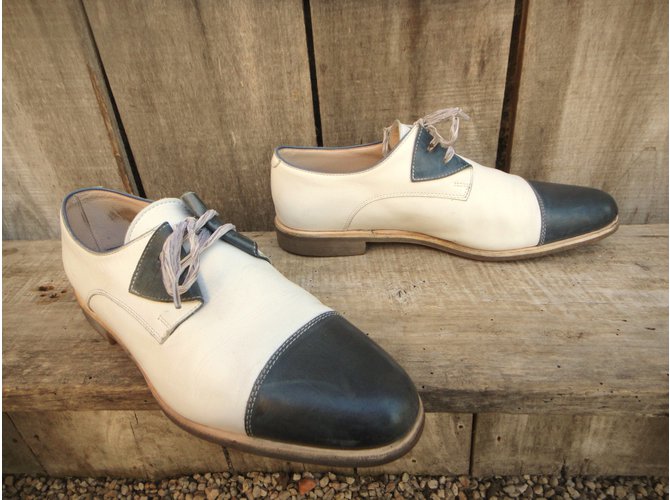Derby Paraboot in pelle bianca 5.5UK Bianco - vista 4