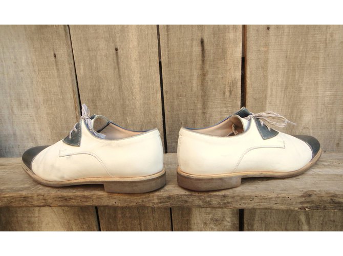 Derby Paraboot in pelle bianca 5.5UK Bianco - vista 7