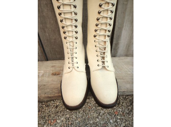 Free Lance Boots White Leather and Cloth Size 37 - view 6