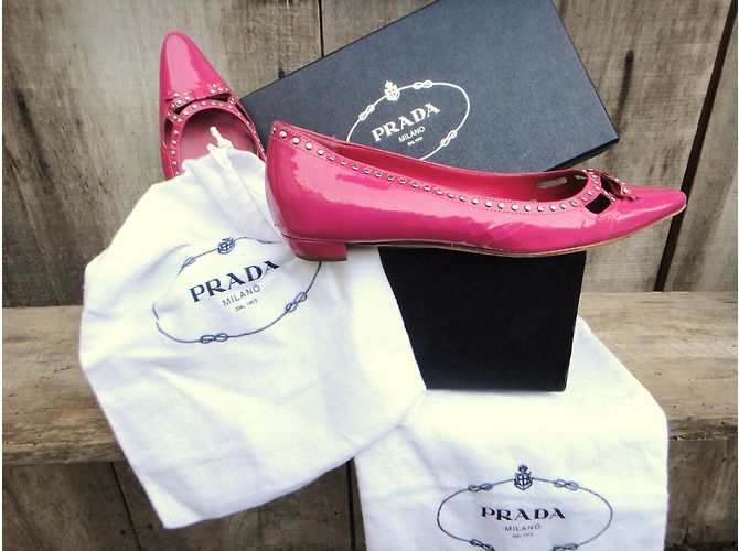 Bailarinas Prada Rosa de Charol con Tachuelas - vista 10