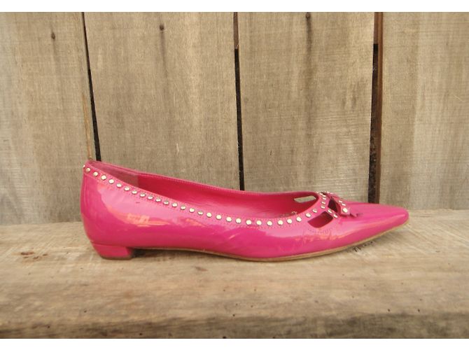 Bailarinas Prada Rosa de Charol con Tachuelas - vista 3