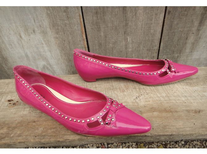 Bailarinas Prada Rosa de Charol con Tachuelas - vista 6