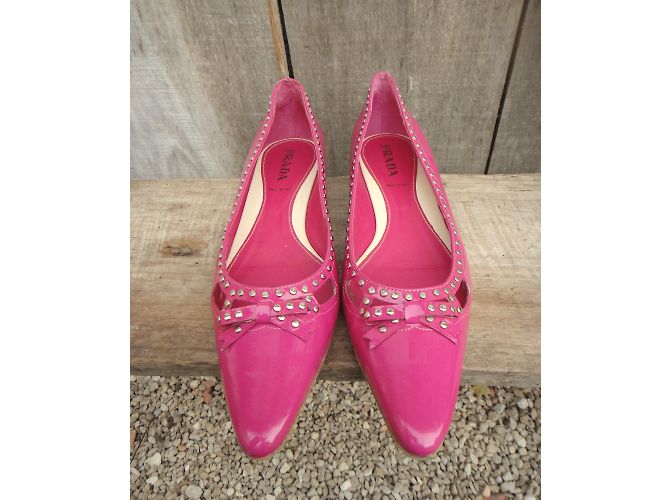 Bailarinas Prada Rosa de Charol con Tachuelas - vista 7