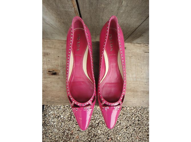 Bailarinas Prada Rosa de Charol con Tachuelas - vista 8