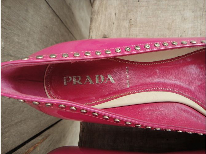 Bailarinas Prada Rosa de Charol con Tachuelas - vista 9