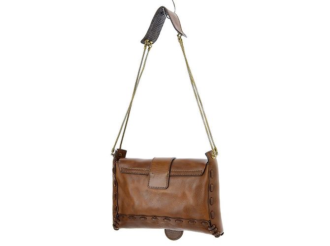 Chloé Chloe Couro Python Skin Flap Bolsa De Ombro - vista 2