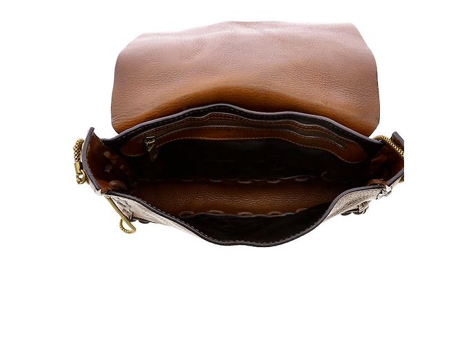 Chloé Chloe Couro Python Skin Flap Bolsa De Ombro - vista 4