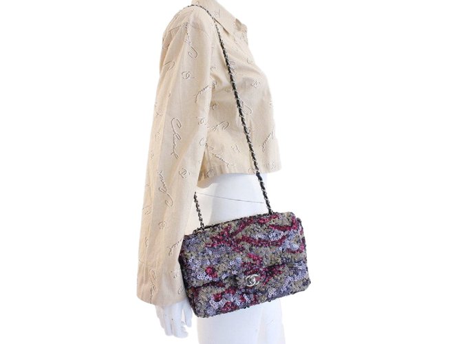 Chanel Borsa con patta singola con paillettes Multicolore - vista 2