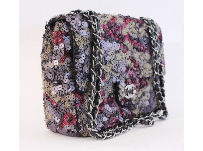 Chanel Borsa con patta singola con paillettes Multicolore - vista 3