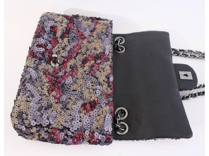 Chanel Borsa con patta singola con paillettes Multicolore - vista 4