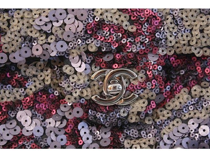 Chanel Borsa con patta singola con paillettes Multicolore - vista 5