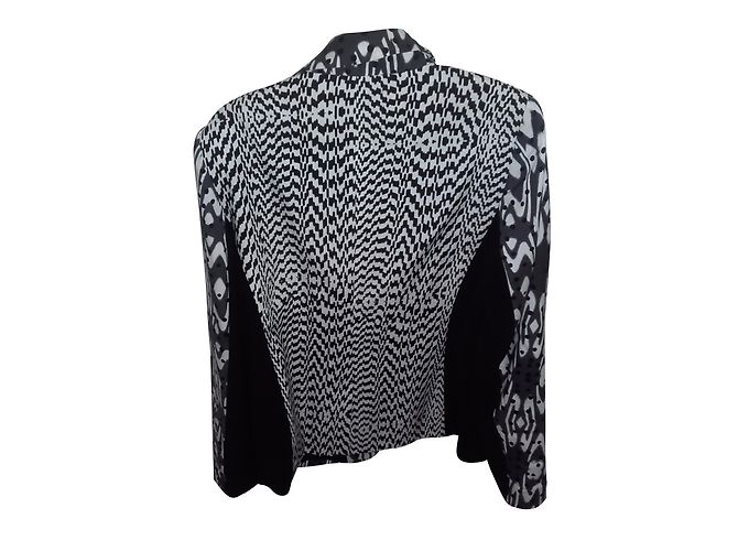 Chaqueta Karen Millen de algodón negra talla 40/42 Negro Blanco roto Gris antracita - vista 2