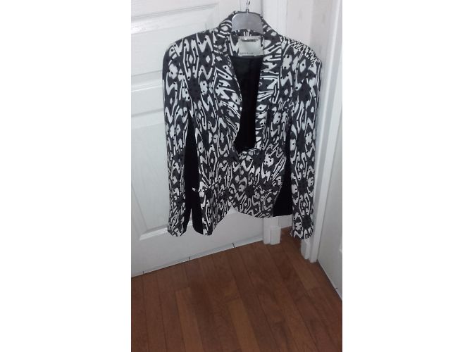 Chaqueta Karen Millen de algodón negra talla 40/42 Negro Blanco roto Gris antracita - vista 3