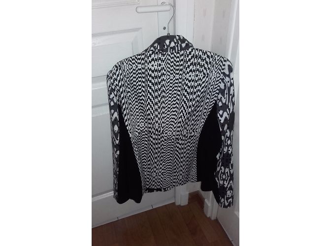 Chaqueta Karen Millen de algodón negra talla 40/42 Negro Blanco roto Gris antracita - vista 4