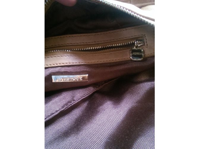 Borsa Uterque in pelle d'agnello marrone - vista 10
