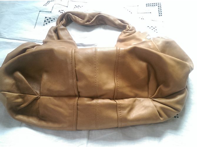Borsa Uterque in pelle d'agnello marrone - vista 11