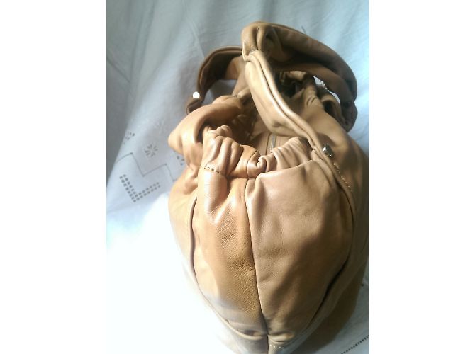 Borsa Uterque in pelle d'agnello marrone - vista 12