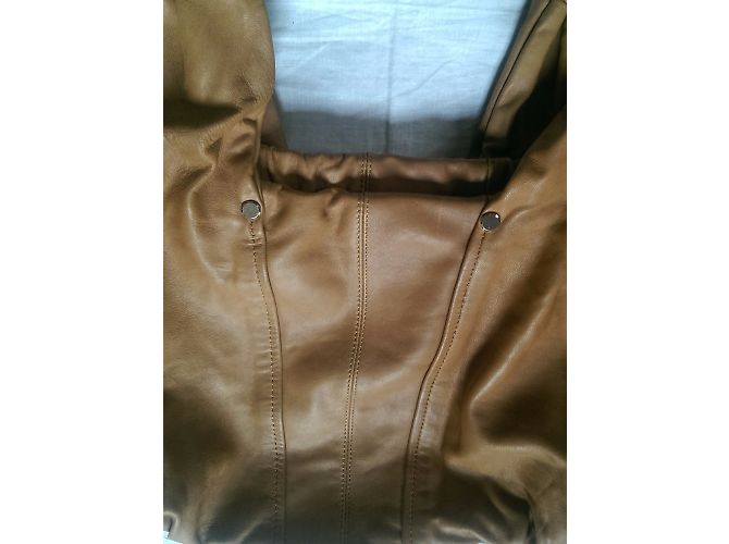 Borsa Uterque in pelle d'agnello marrone - vista 5